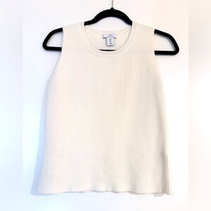 Halston White Knit Tank Top